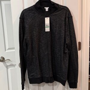 Calvin Klein Men's Charcoal Zip-Up Sweater